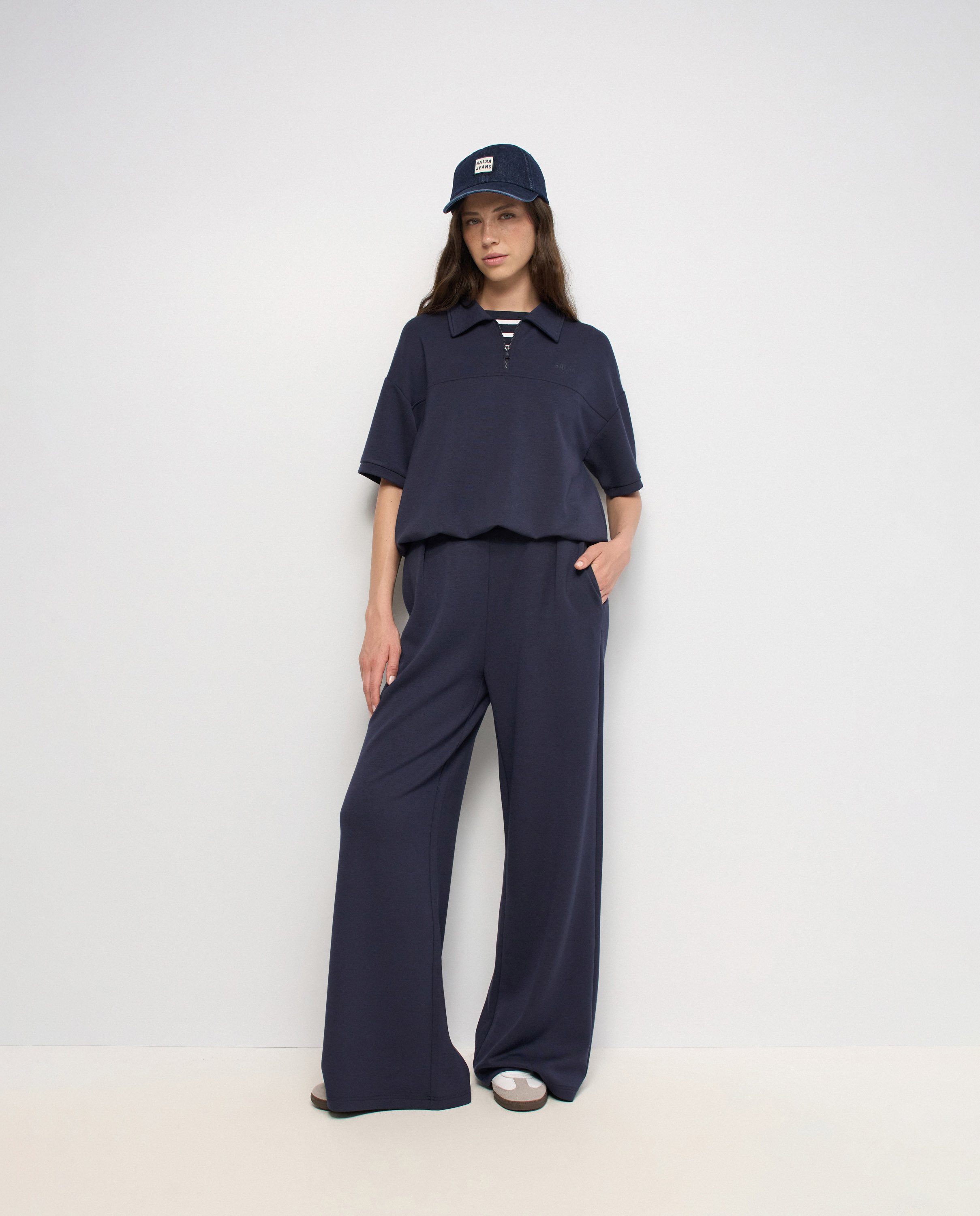 Calças Jogger Wide Azul-5