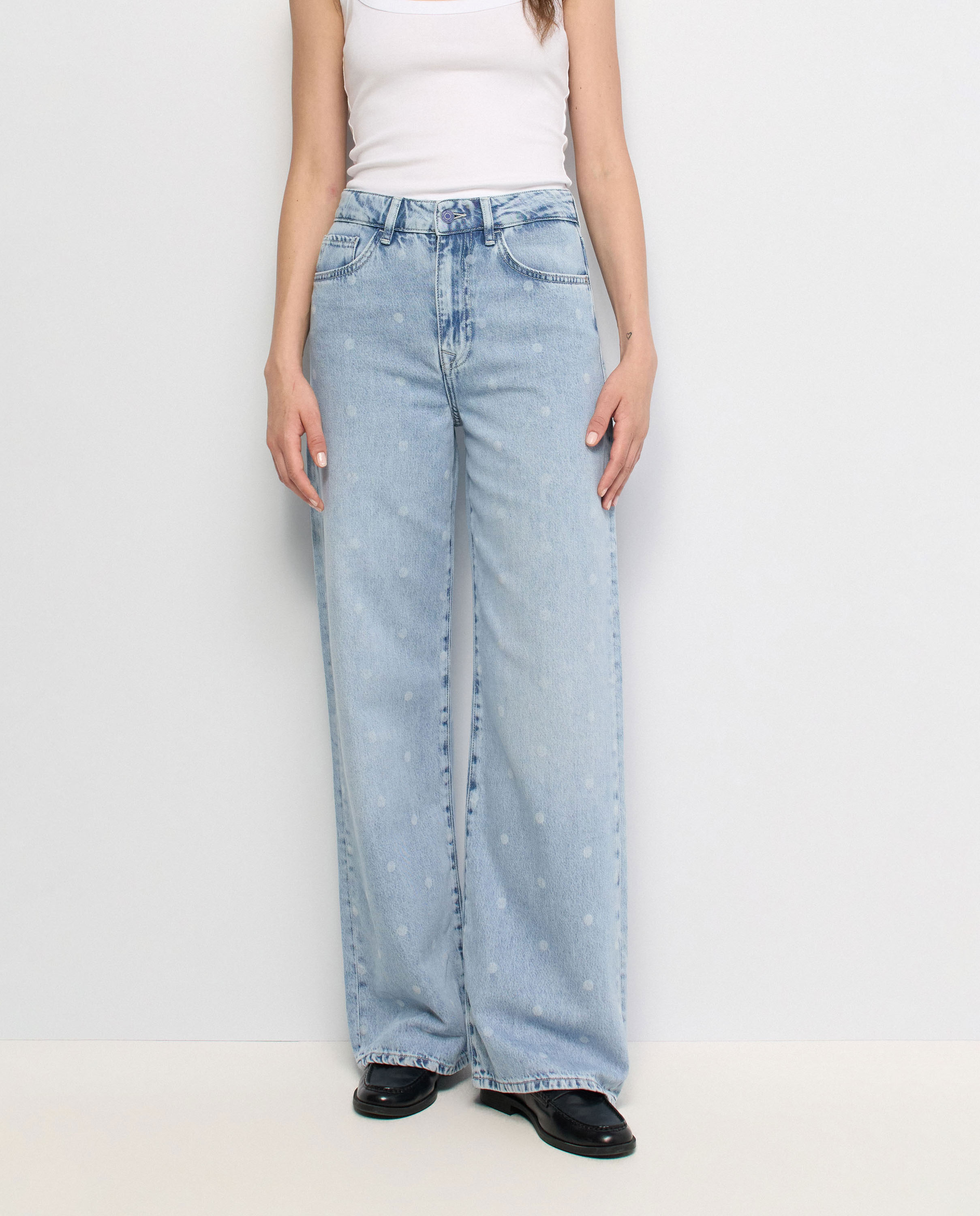 Jeans Wide Leg Azul-5