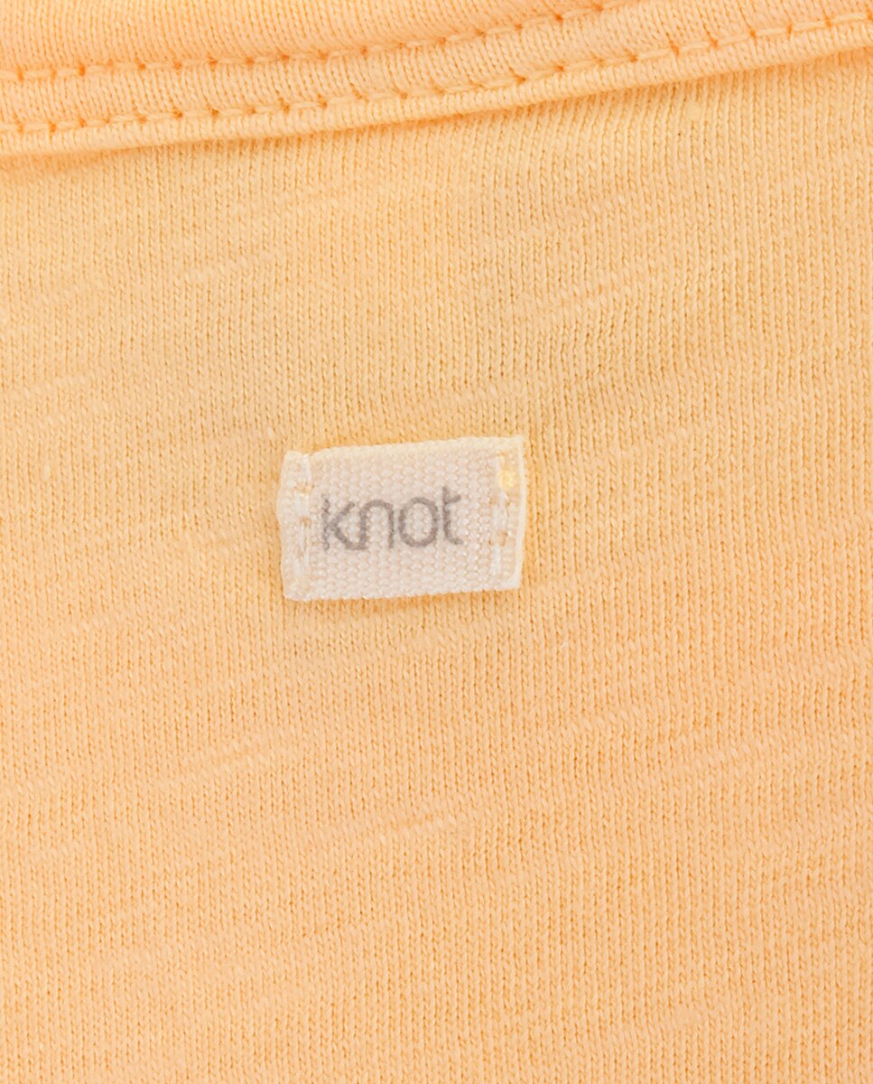 Vestido Infantil de Algodão Orgânico com Cintura Elástica KNOT Amarelo-4