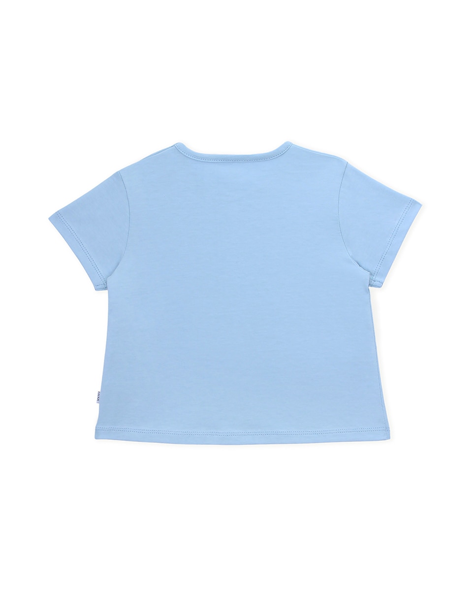 T-shirt de Bebé de Manga Curta com Desenho de Borboleta KNOT Azul-2