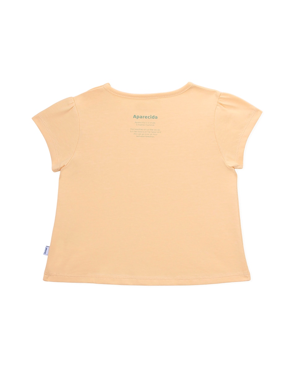 T-shirt de Bebé de Manga Curta com Desenho de Baleia KNOT Amarelo-2
