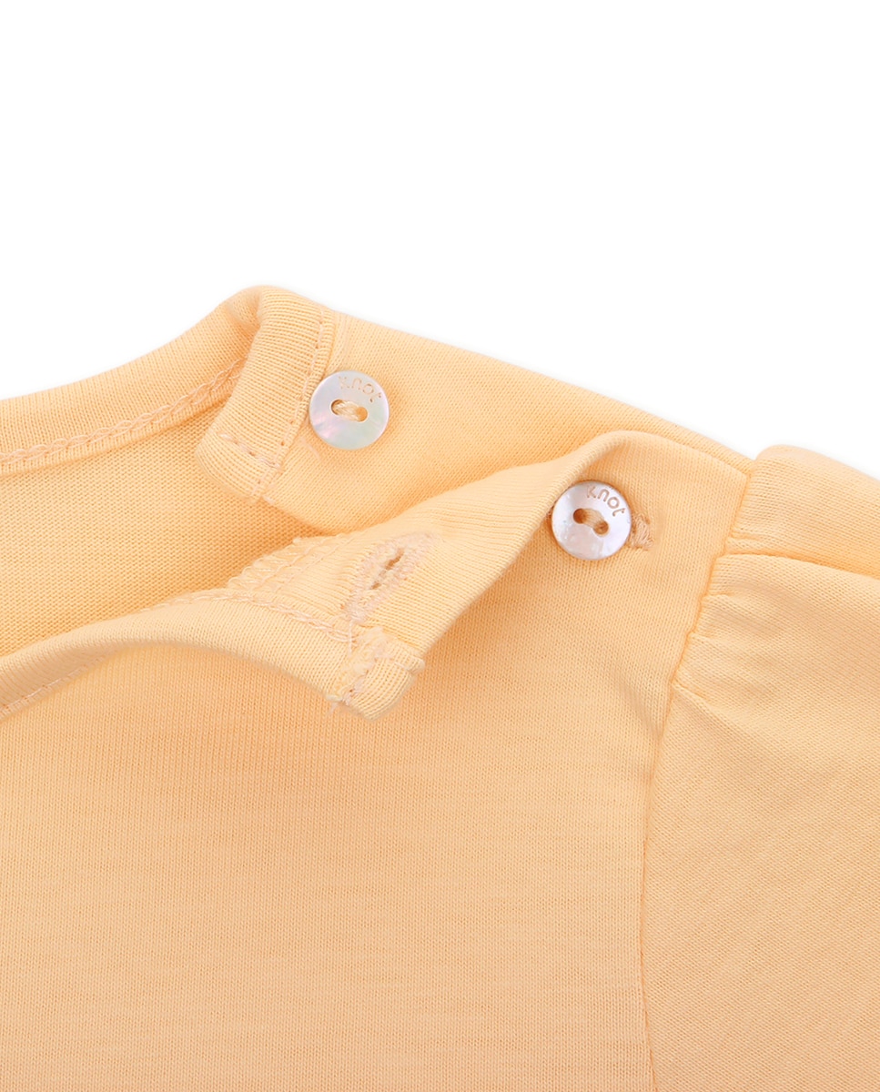 T-shirt de Bebé de Manga Curta com Desenho de Baleia KNOT Amarelo-4