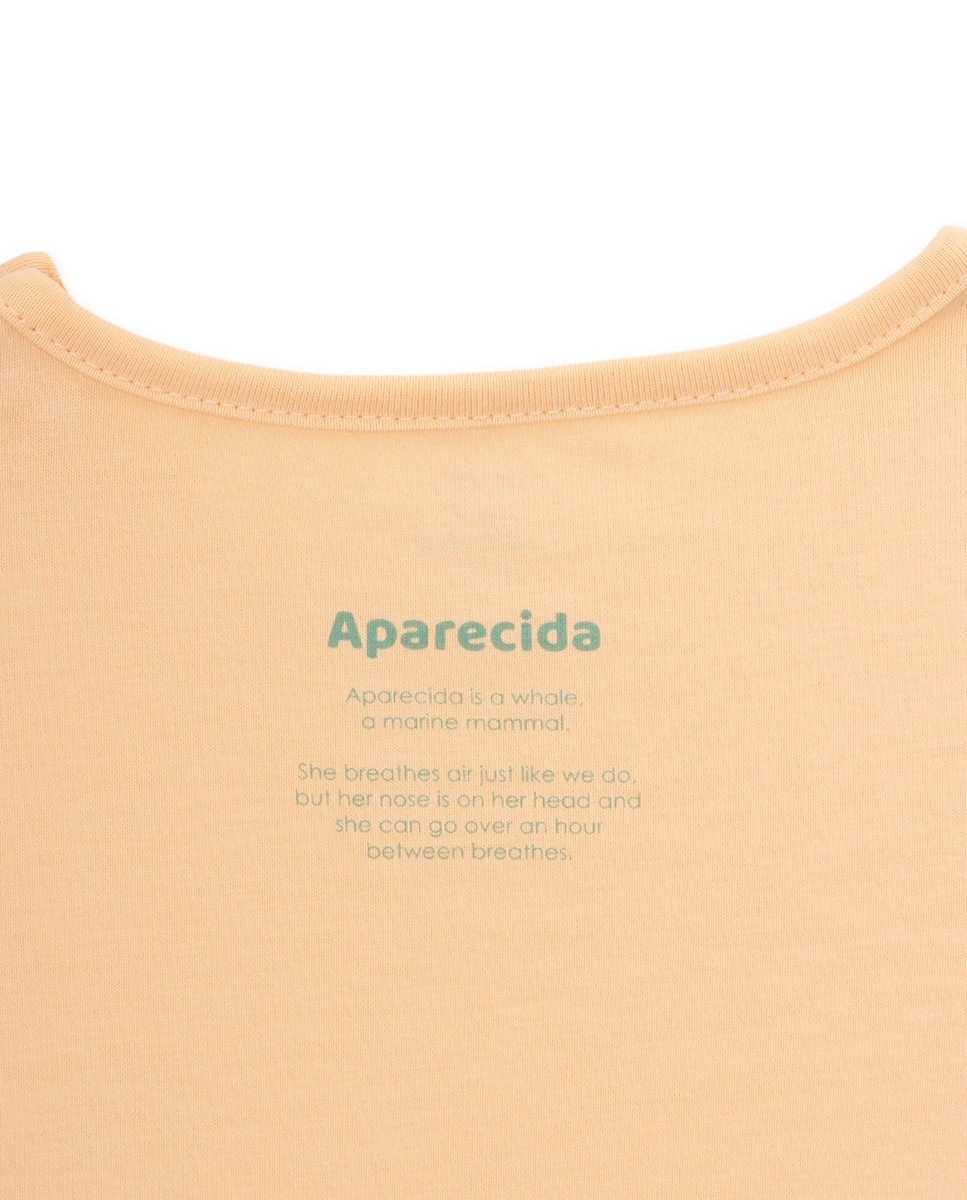 T-shirt de Bebé de Manga Curta com Desenho de Baleia KNOT Amarelo-5