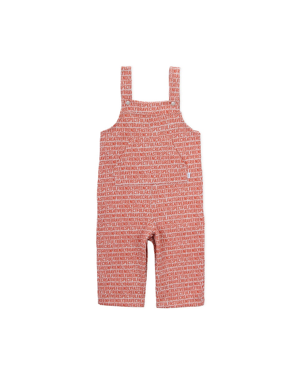 Jardineiras de Bebé de Algodão Estampado KNOT Vermelho-1