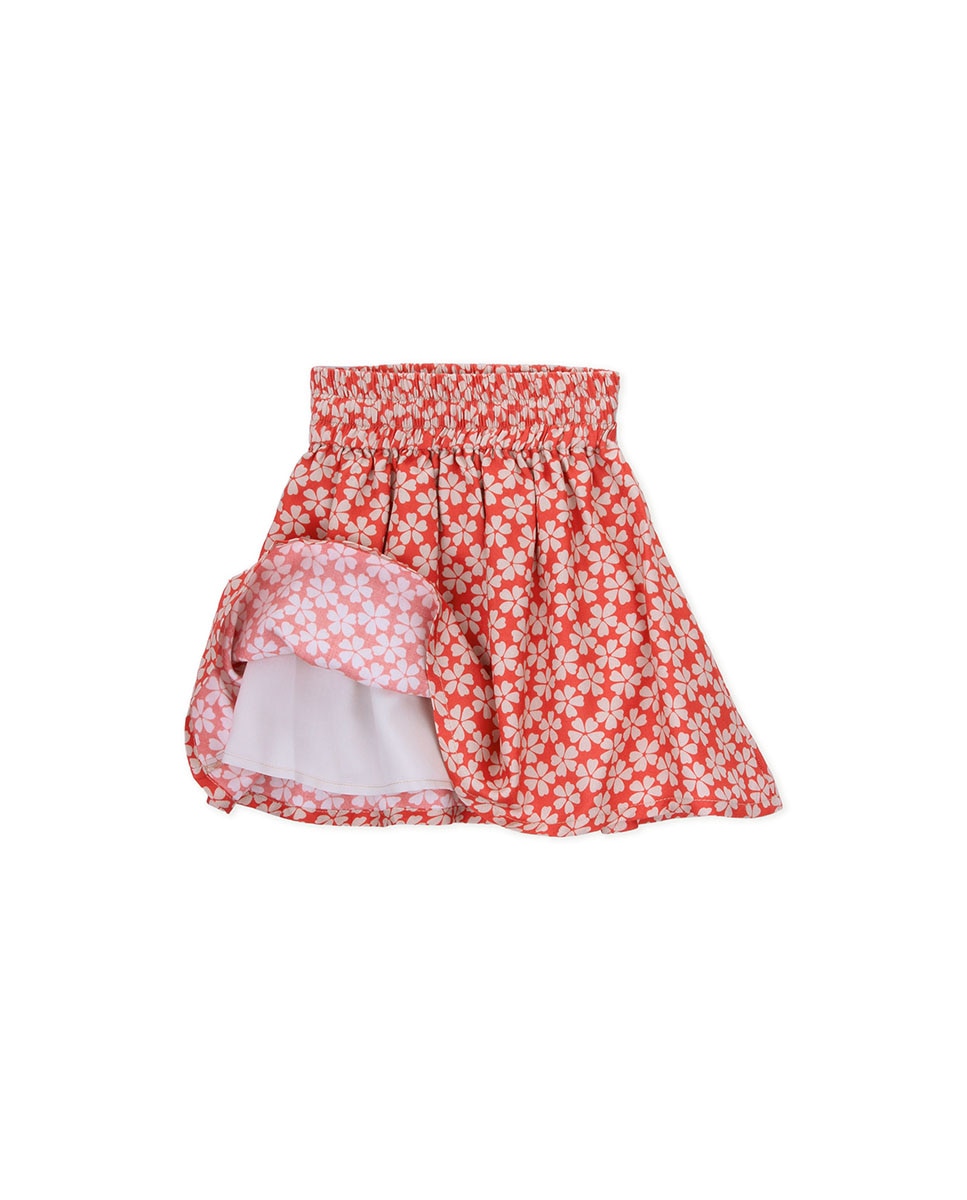 Saia Infantil Estampada com Cintura Elástica Laranja-2