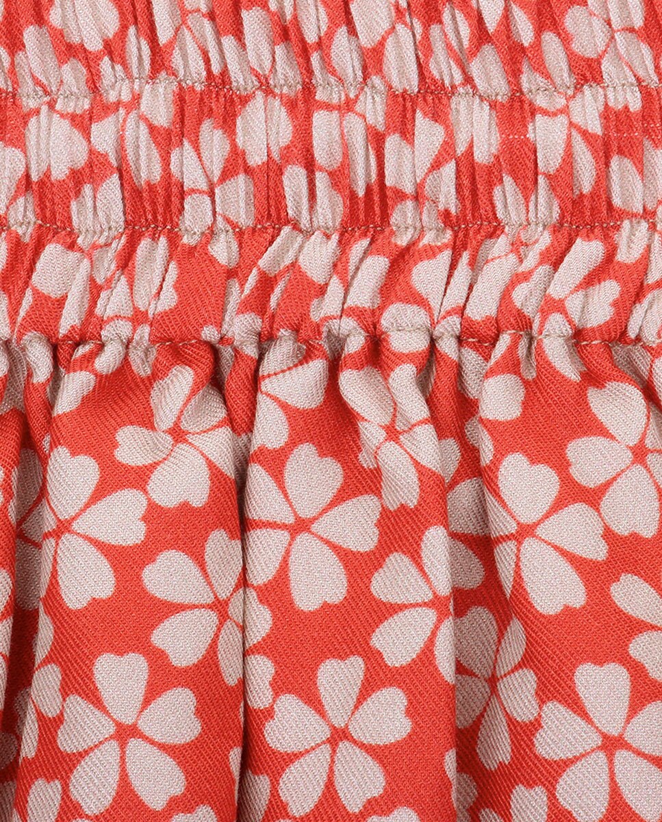 Saia Infantil Estampada com Cintura Elástica Laranja-3