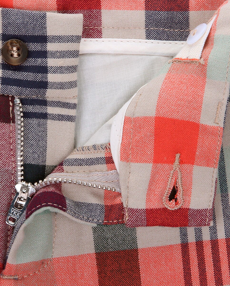 Bermudas Infantil com Bolsos e Estampado aos Quadrados KNOT Multicolor-3