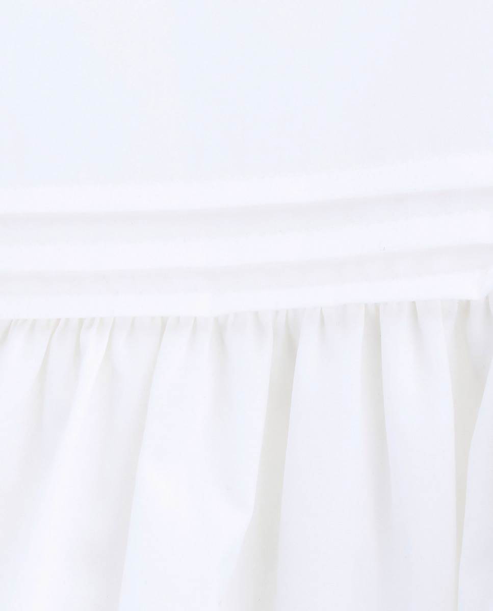 Vestido Infantil de Algodão com Folhos KNOT Branco-4
