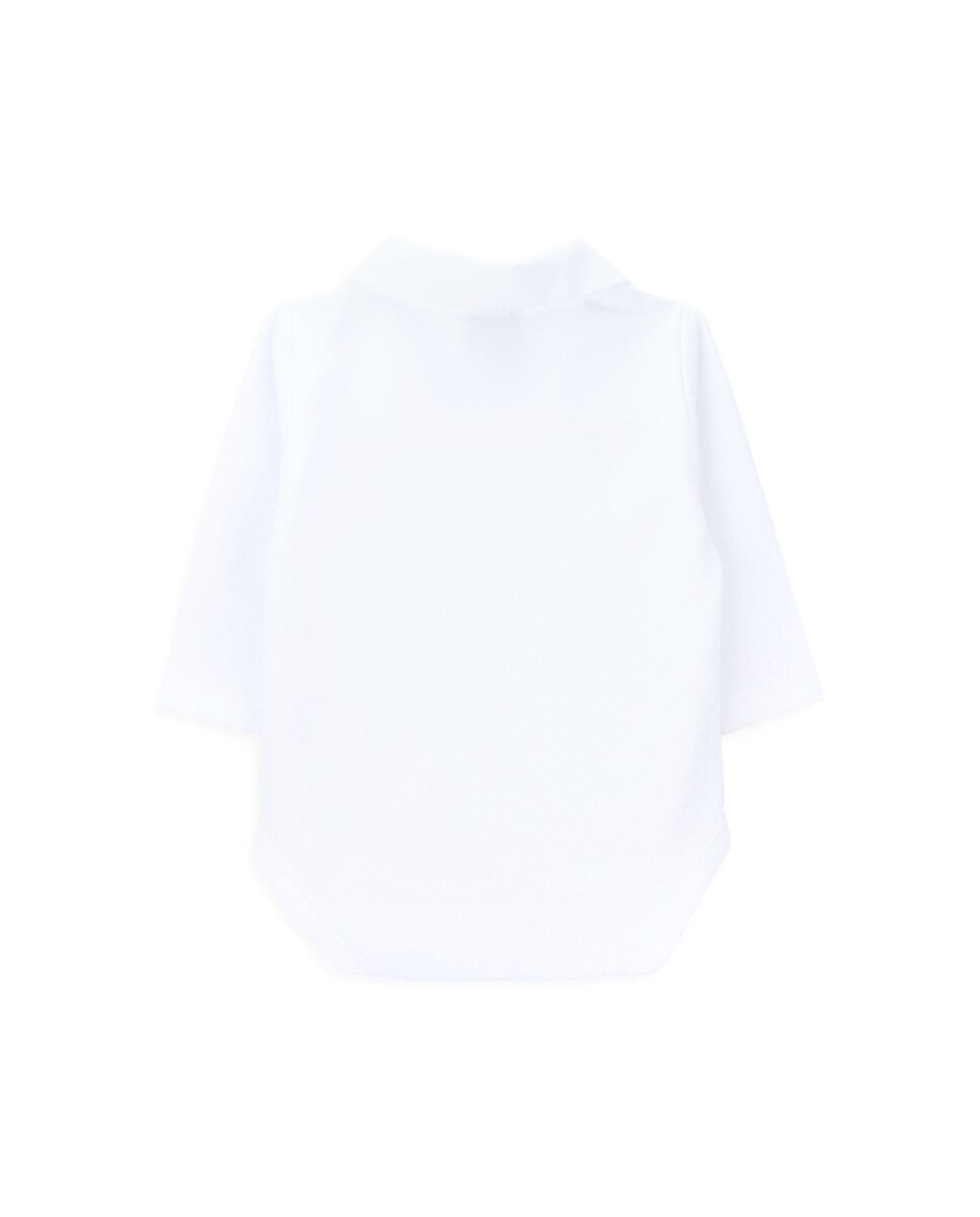 Body de Bebé de Algodão Orgânico com Gola Bordada KNOT Branco-2