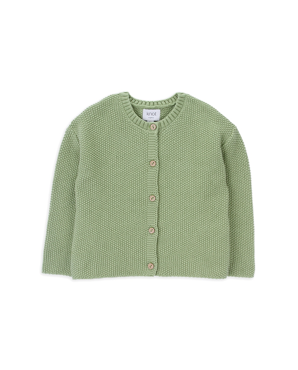 Blazer de Bebé de Malha com Gola Redonda KNOT Verde-1