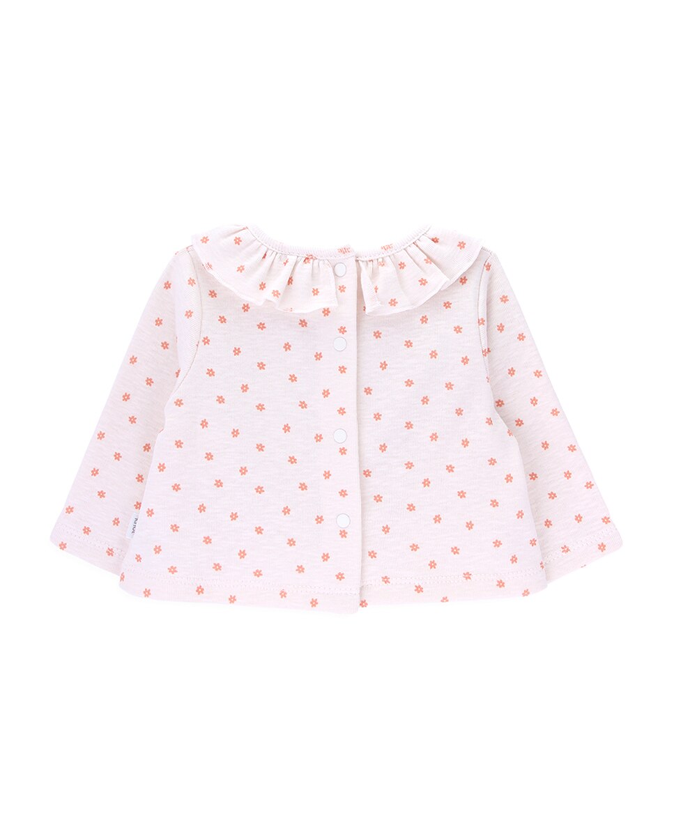 T-shirt de Bebé Estampada com Gola Folho KNOT Natural-2