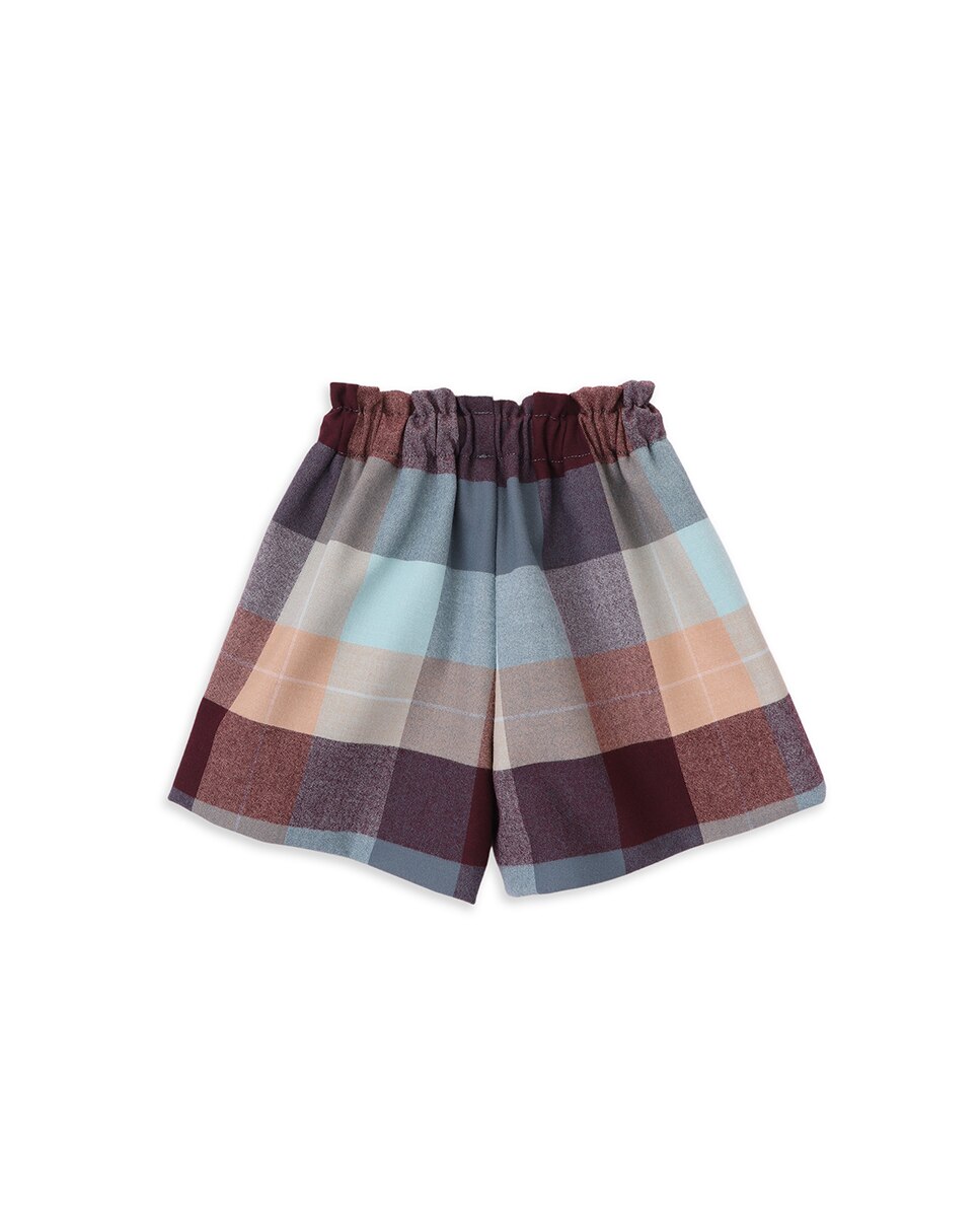 Calções Infantil aos Quadrados com Cintura Elástica e Bolsos KNOT Multicolor-2