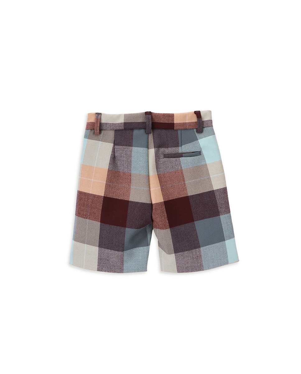 Bermudas Infantil com Bolsos aos Quadradros Multicolor-2