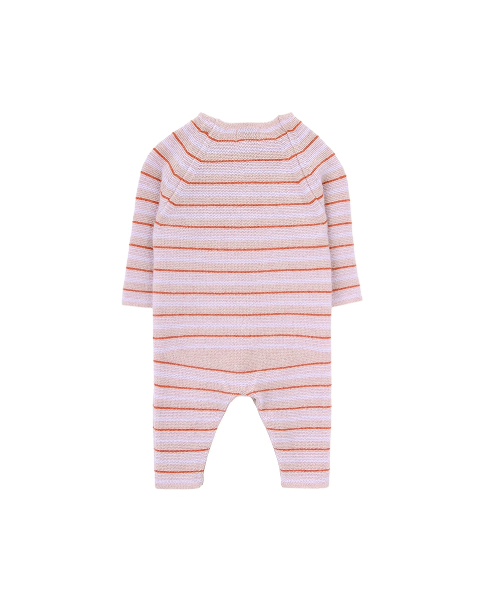 Babygrow de Bebé de Malha com Riscas Rosa-3