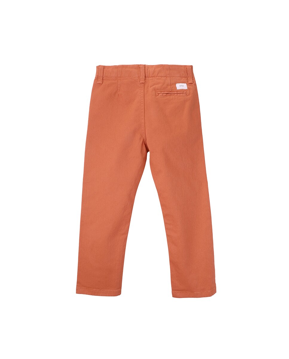 Chino Infantil de Sarja com Cintura Ajustável KNOT Laranja-2