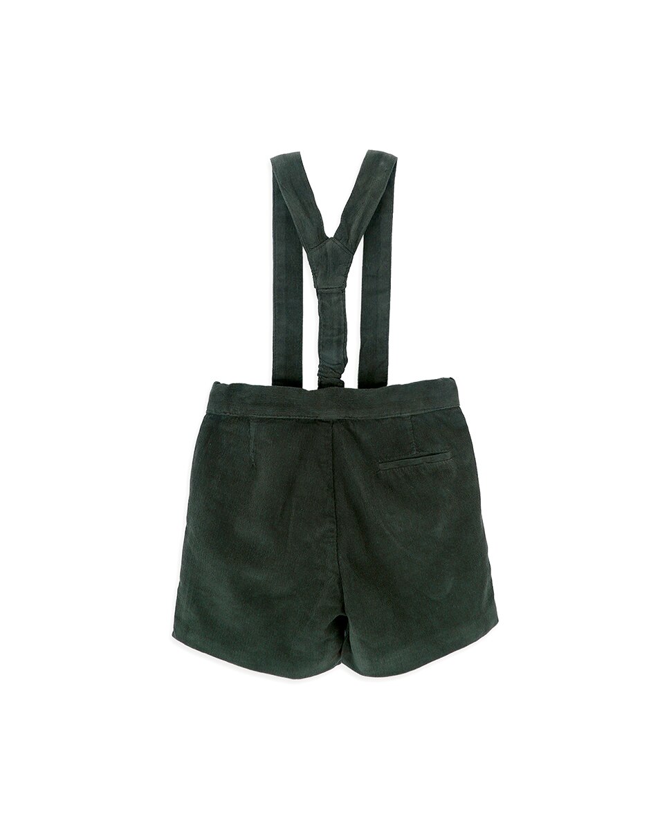 Bermudas de Bebé em Veludo com Alças Verde-2