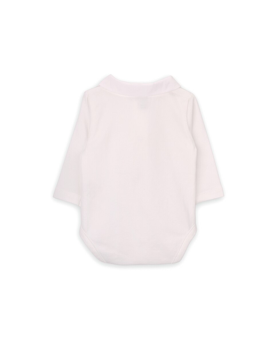 Body para Bebé de Algodão Orgânico com Gola Clássica Bordada KNOT Branco-2