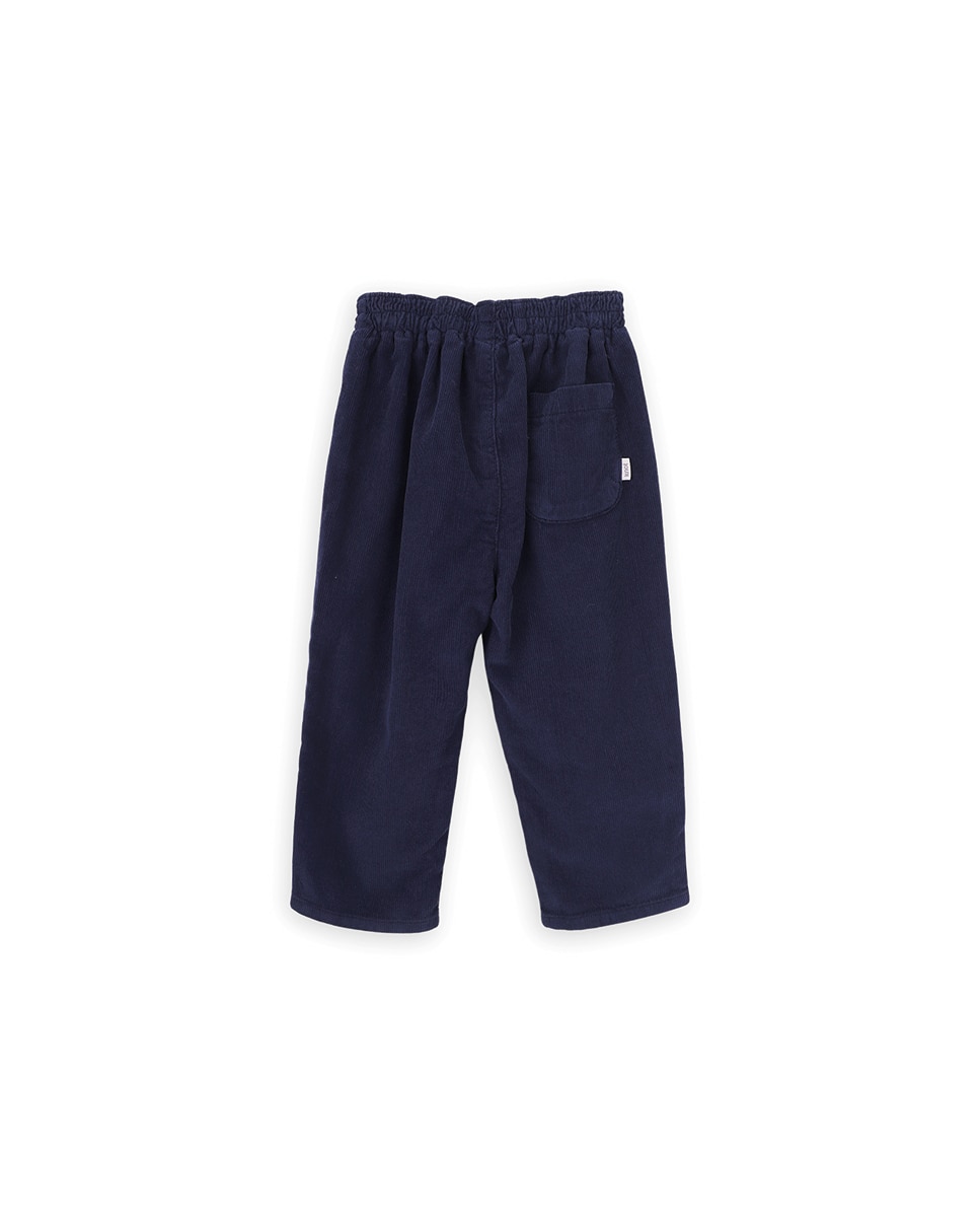 Calças para Bebé de Bombazina com Cintura Elástica KNOT Azul-marinho-2
