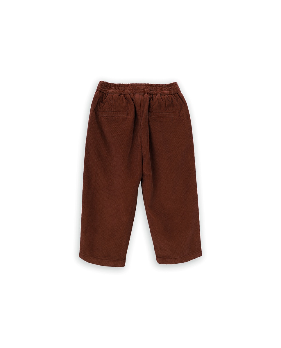 Calças para Bebé de Sarja com Cintura Elástica KNOT Castanho-2