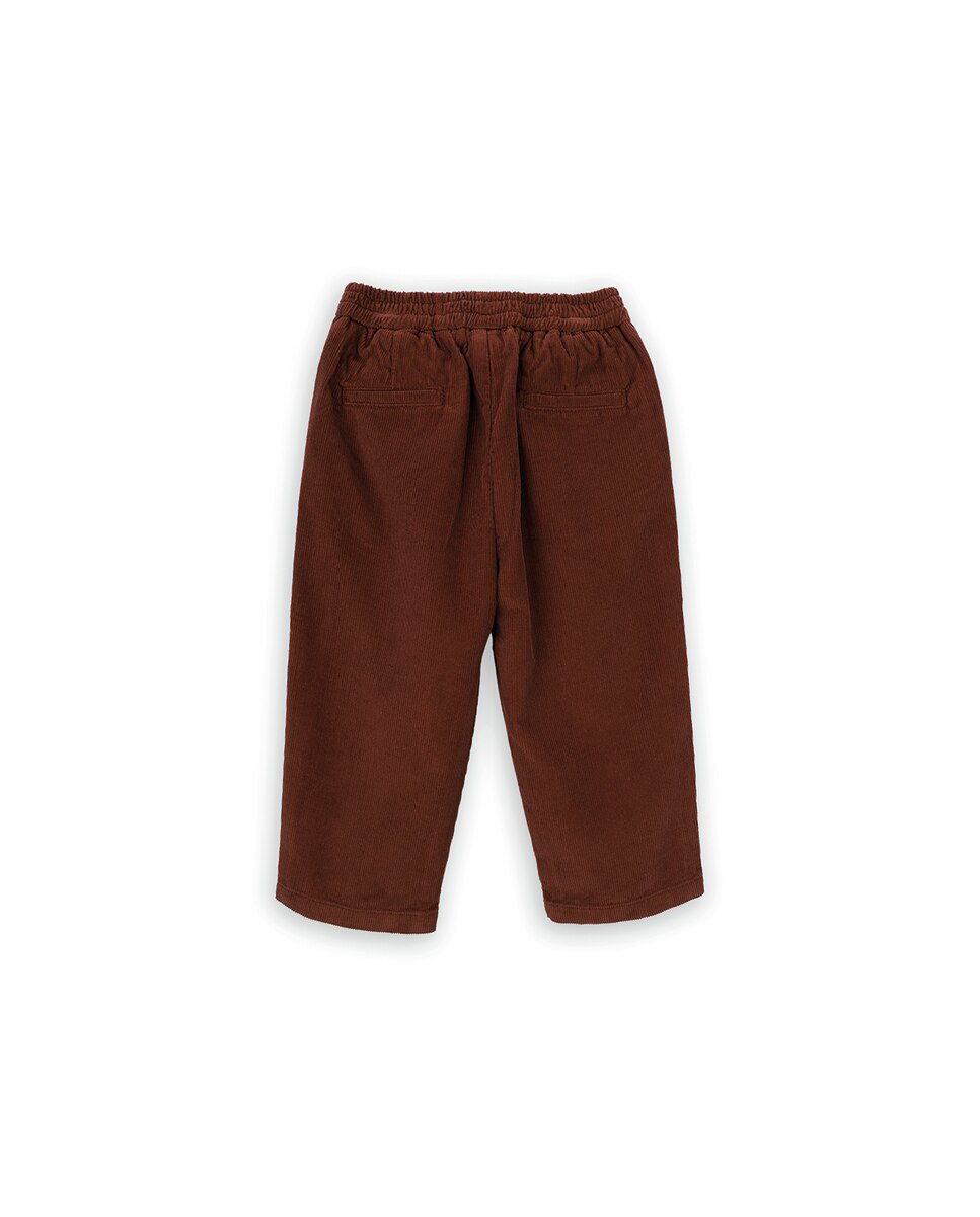 Calças para Bebé de Sarja com Cintura Elástica KNOT Castanho-2