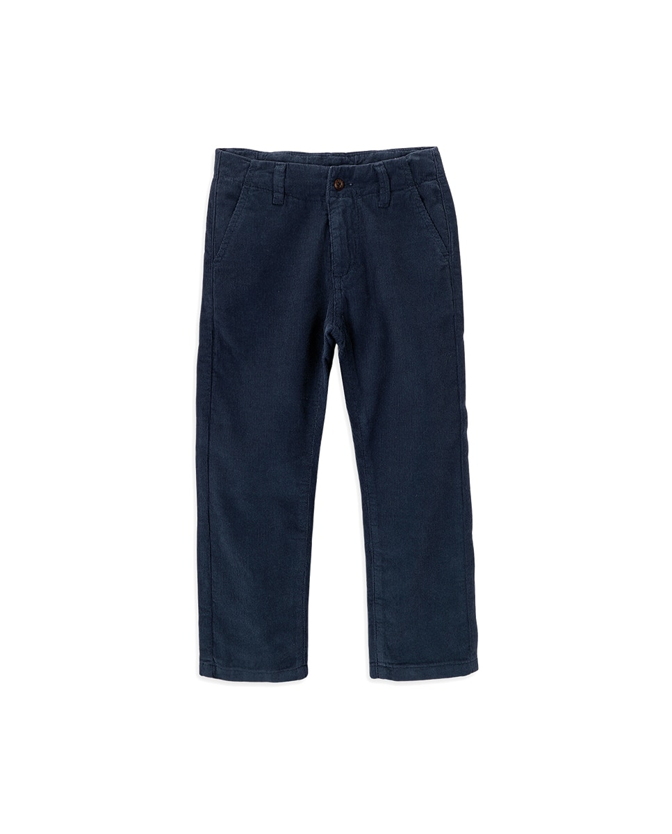 Chinos Infantil de Bombazina com Cintura Ajustável KNOT Azul-marinho-1