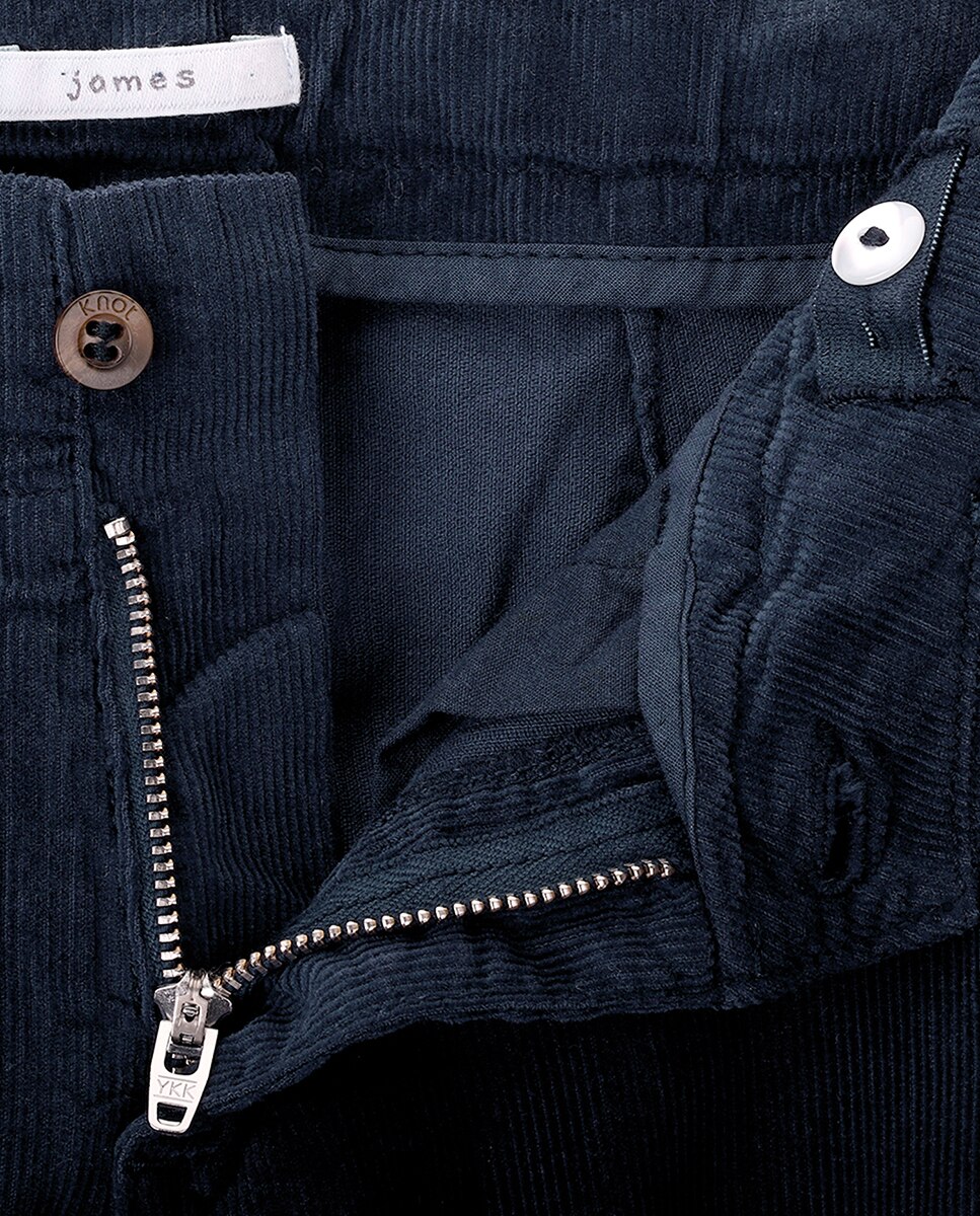 Chinos Infantil de Bombazina com Cintura Ajustável KNOT Azul-marinho-3