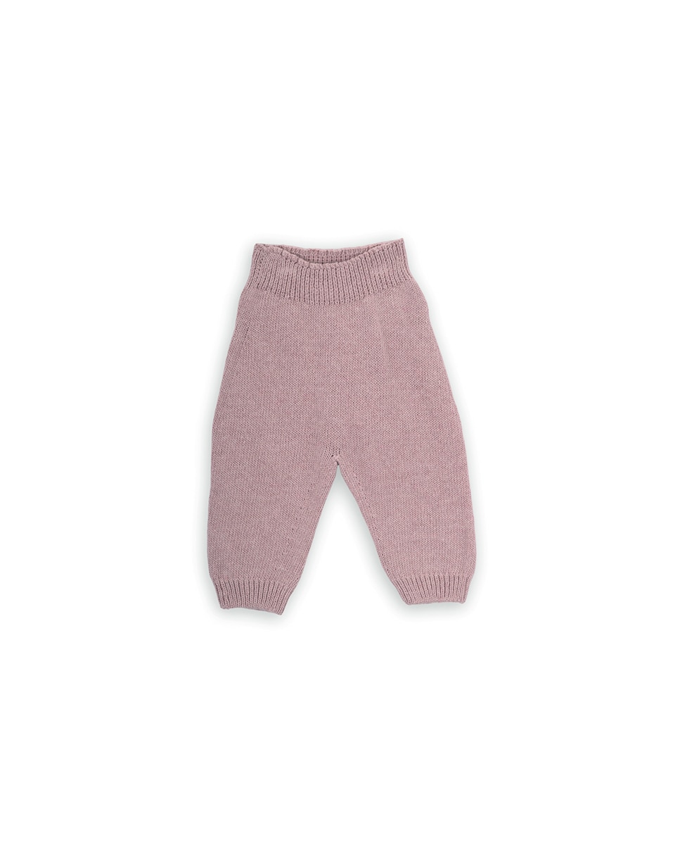 Calças com Pé para Bebé de Malha com Cintura Elástica Rosa-1