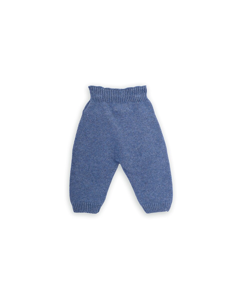 Calças com Pé para Bebé de Malha com Cintura Elástica Azul-2
