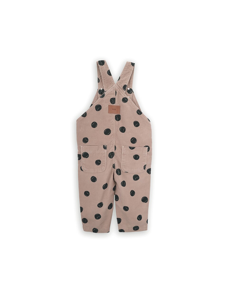 Jardineira para Bebé Estampada com Bolsos Bege-2