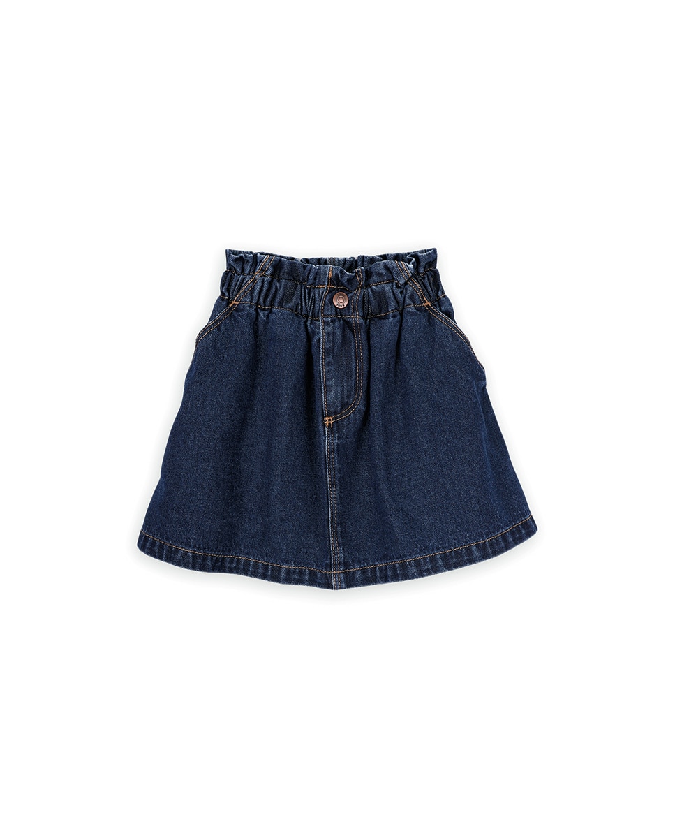 Imagem 0 de Saia Infantil em Denim com Pespontos em Contraste