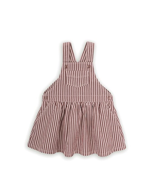 Imagem 0 de Vestido Curto para Bebé em Sarja às Riscas com Bolsos