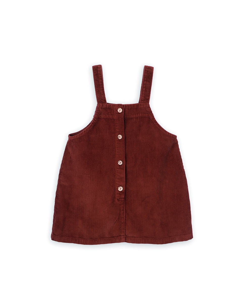 Imagem 0 de Vestido Curto Infantil de Bombazina com Botões