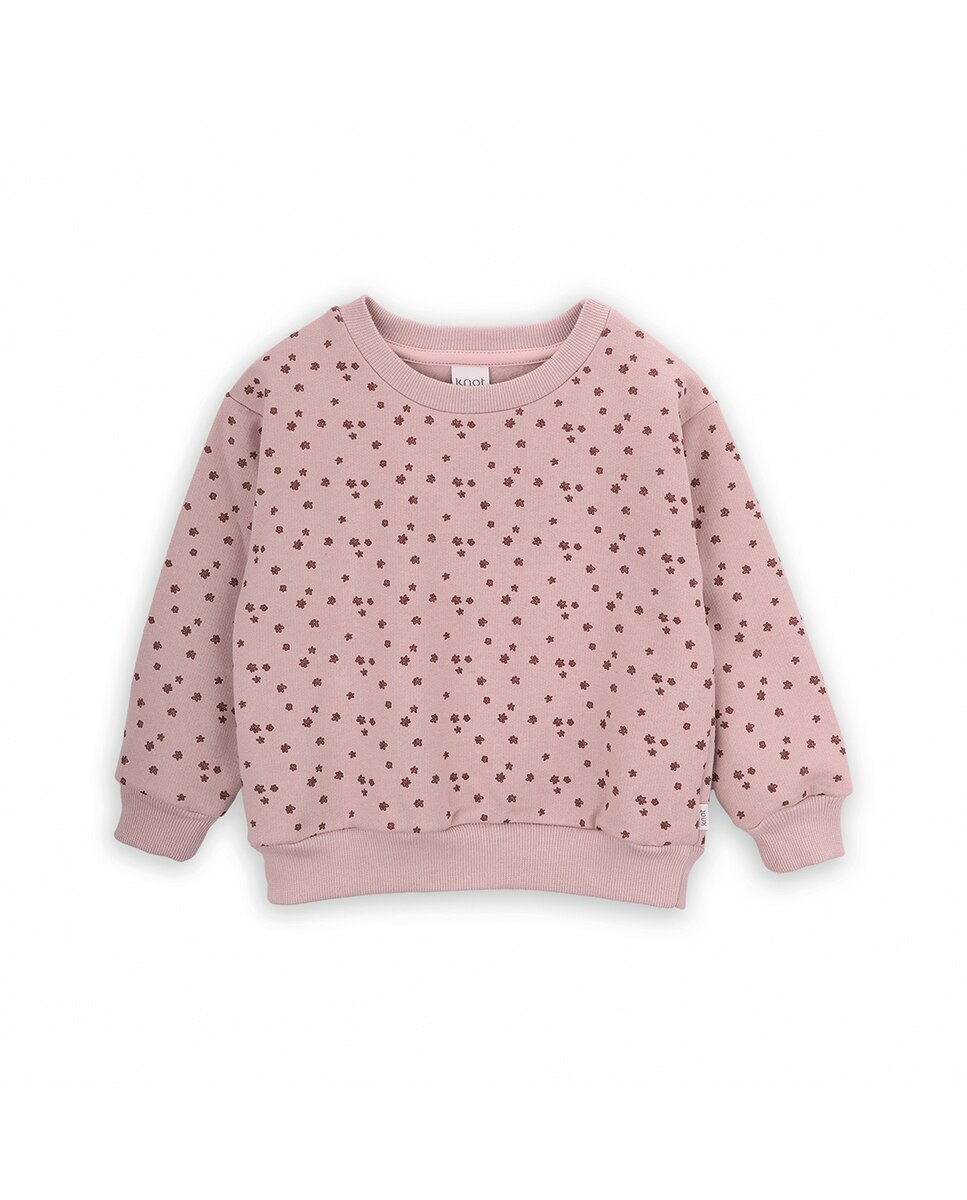 Imagem 0 de Sweatshirt Infantil com Estampado de Flores e Gola Redonda