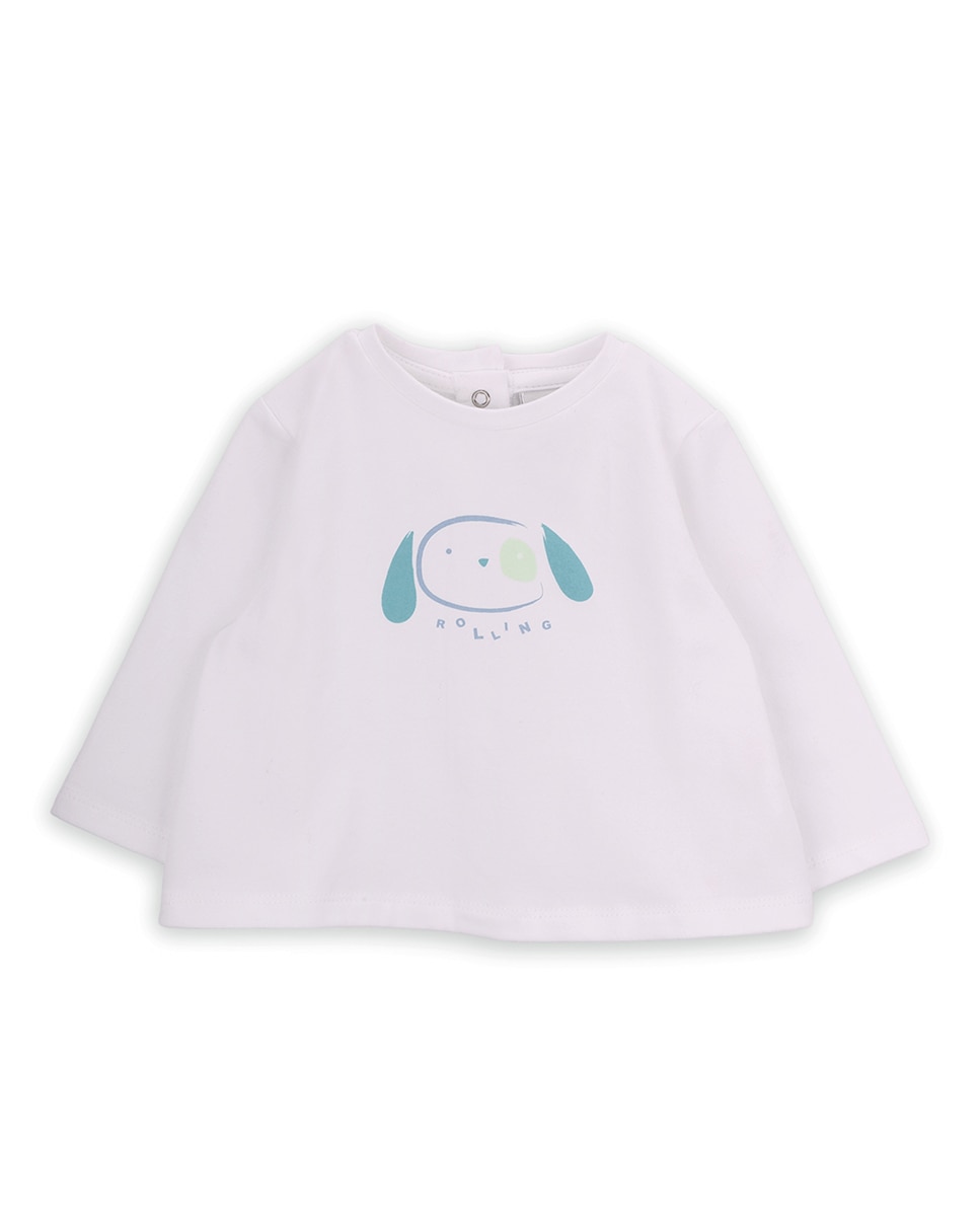 Imagem 0 de T-shirt para Bebé de Algodão Orgânico com Desenho Frontal