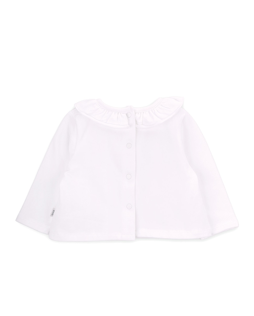 T-shirt para Bebé de Algodão Orgânico com Desenho Frontal KNOT Branco-2