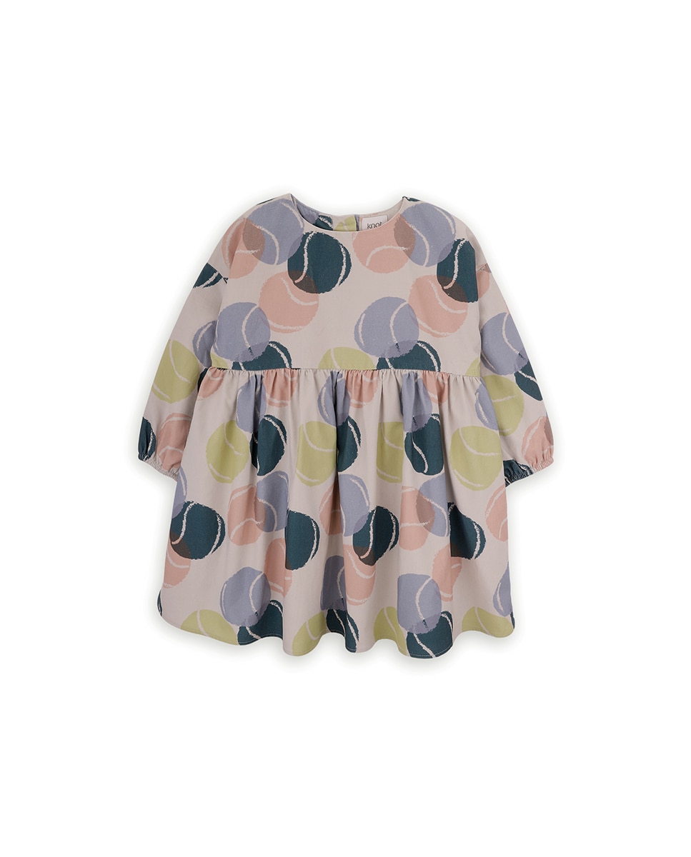 Vestido para Bebé de Bombazina Estampada KNOT Multicolor-1