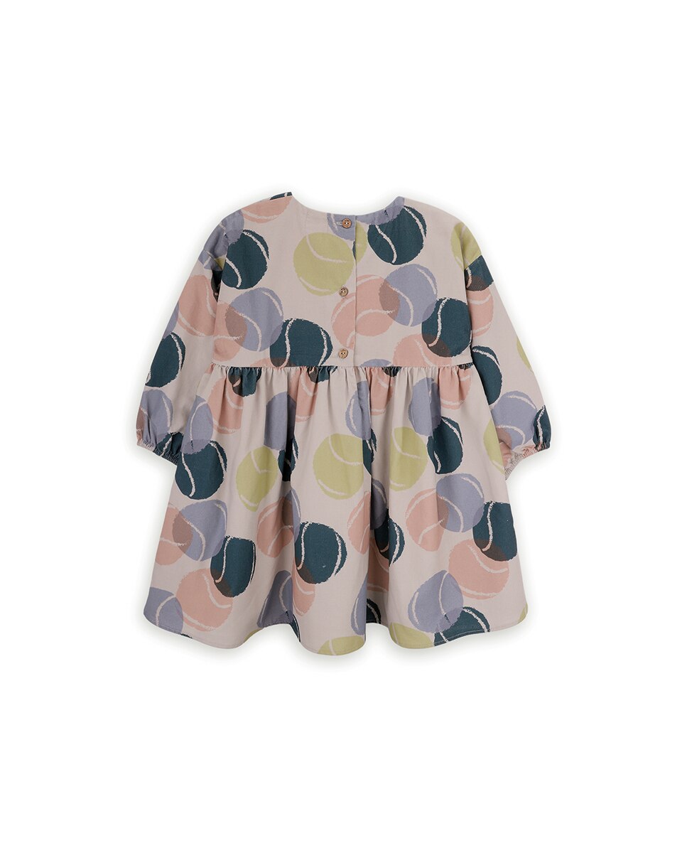Vestido para Bebé de Bombazina Estampada KNOT Multicolor-4
