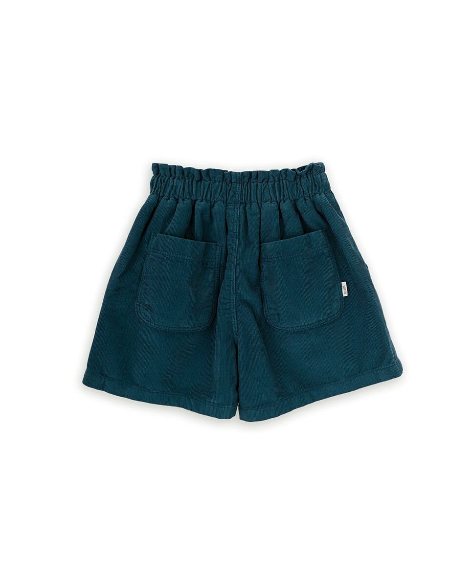 Shorts para Bebé de Bombazina com Cintura Elástica e Bolsos KNOT Azul-2