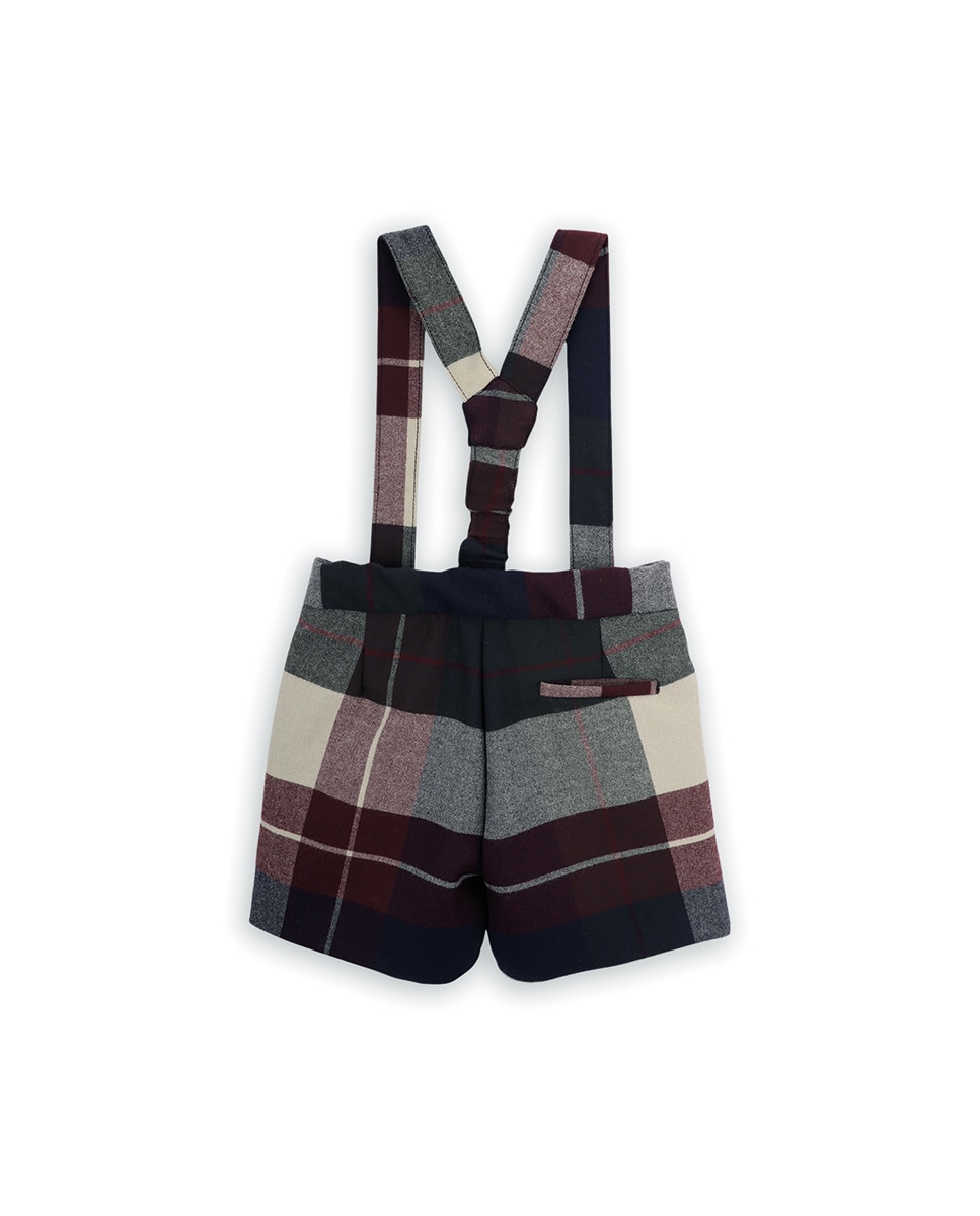 Bermuda Infantil aos Quadrados com Alças Amovíveis KNOT Multicolor-2