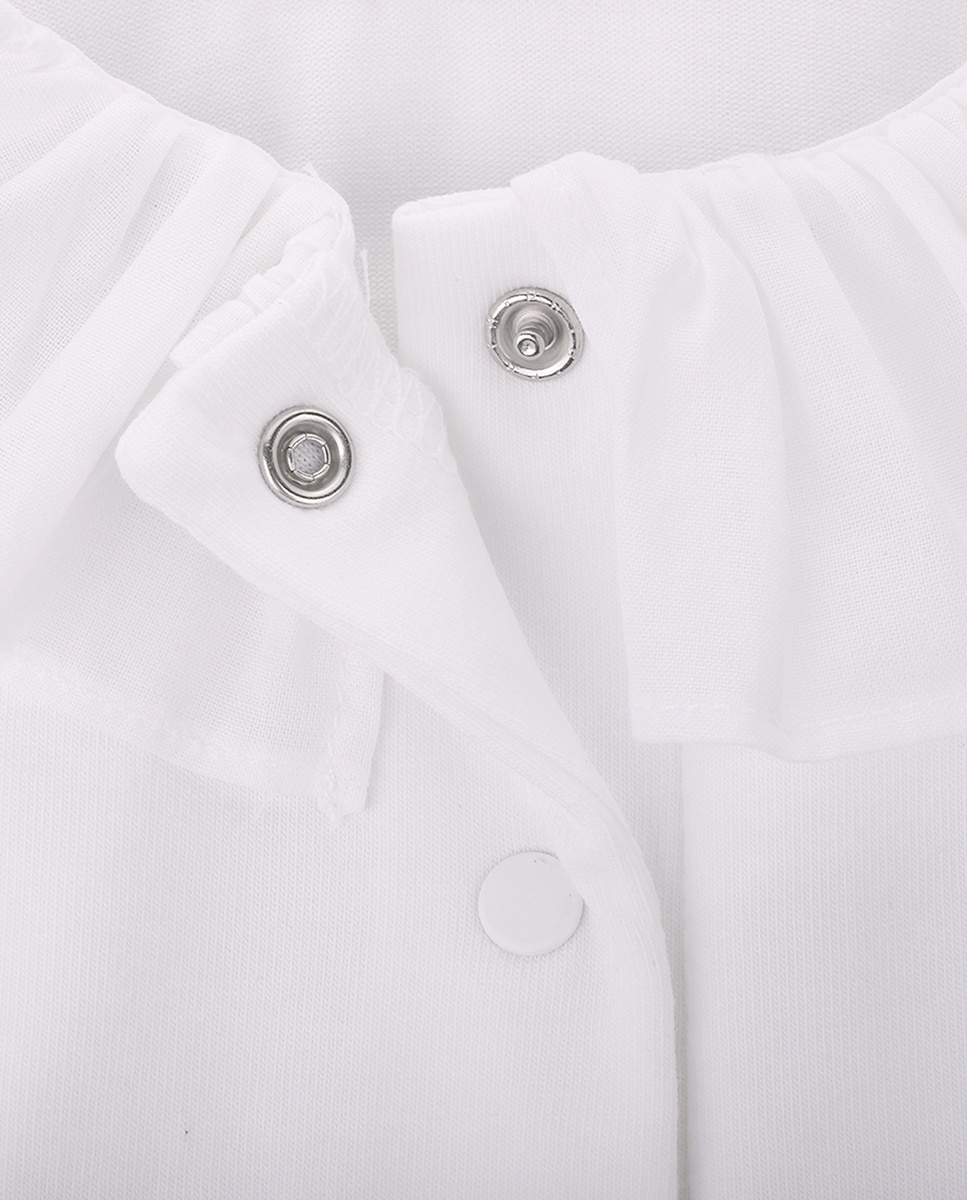 Body de Bebé Menina em Algodão Orgânico com Gola KNOT Branco-3
