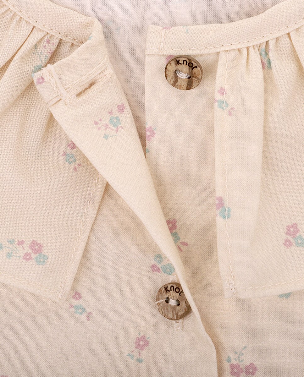 Blusa de Menina em Algodão com Estampado Floral KNOT Rosa-2