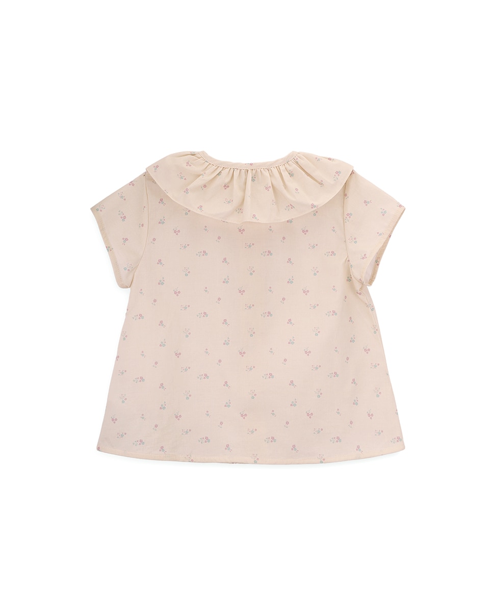 Blusa de Menina em Algodão com Estampado Floral KNOT Rosa-3