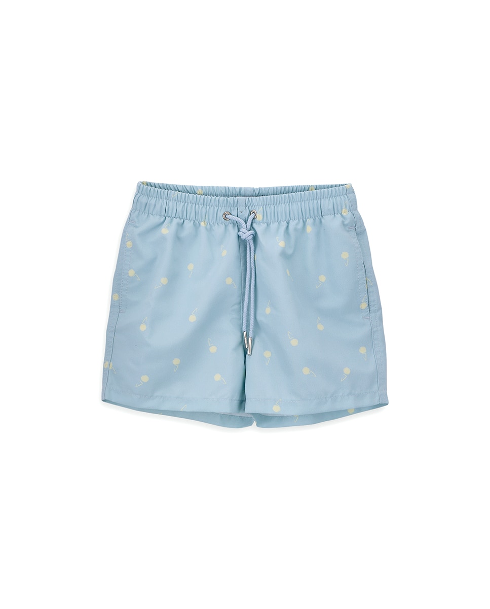 Calções de Banho de Menino com Estampado KNOT Azul-1