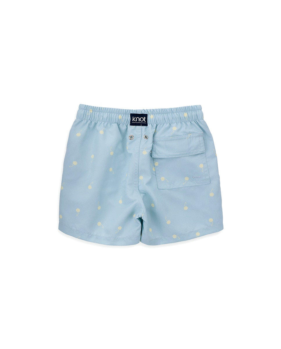 Calções de Banho de Menino com Estampado KNOT Azul-3