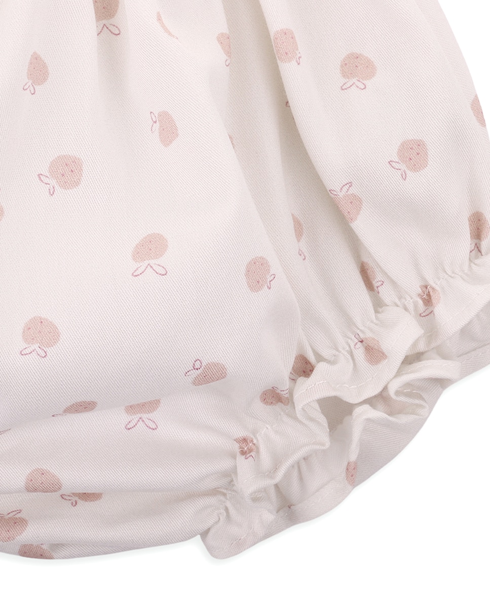 Calções de Bebé Menina em Sarja com Estampado KNOT Rosa-2
