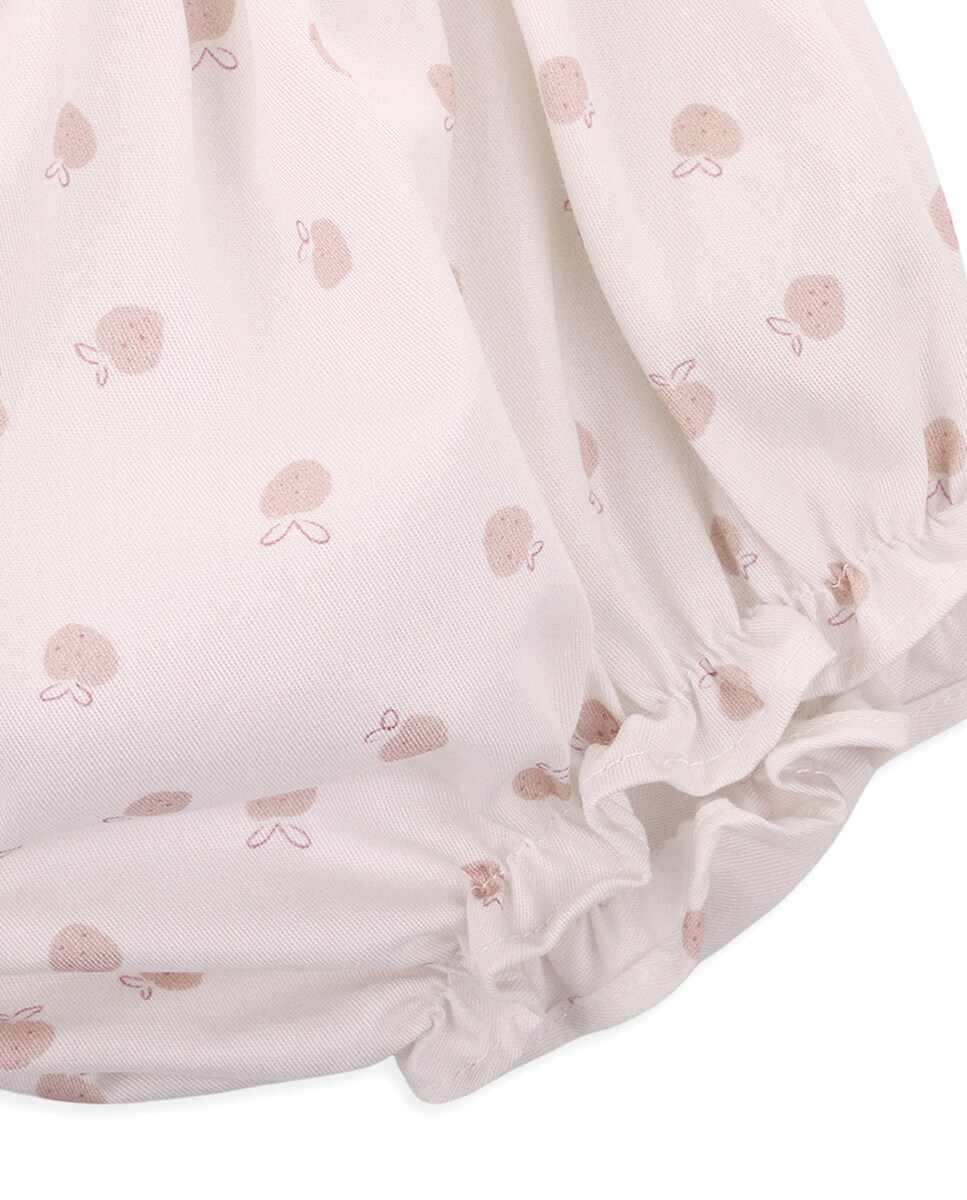 Calções de Bebé Menina em Sarja com Estampado Rosa-2