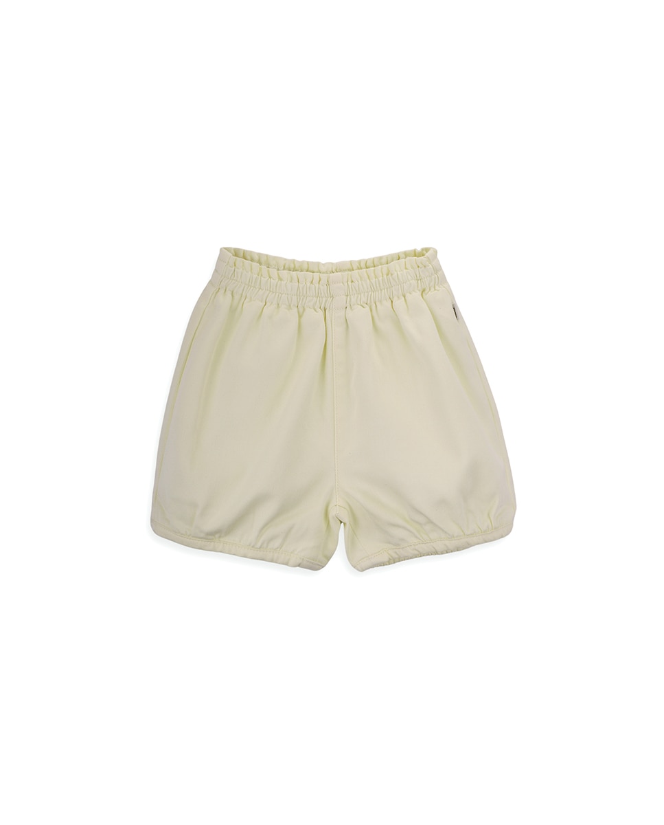 Calções de Ganga de Menina com Elástico na Cintura e Bolsos KNOT Amarelo-1
