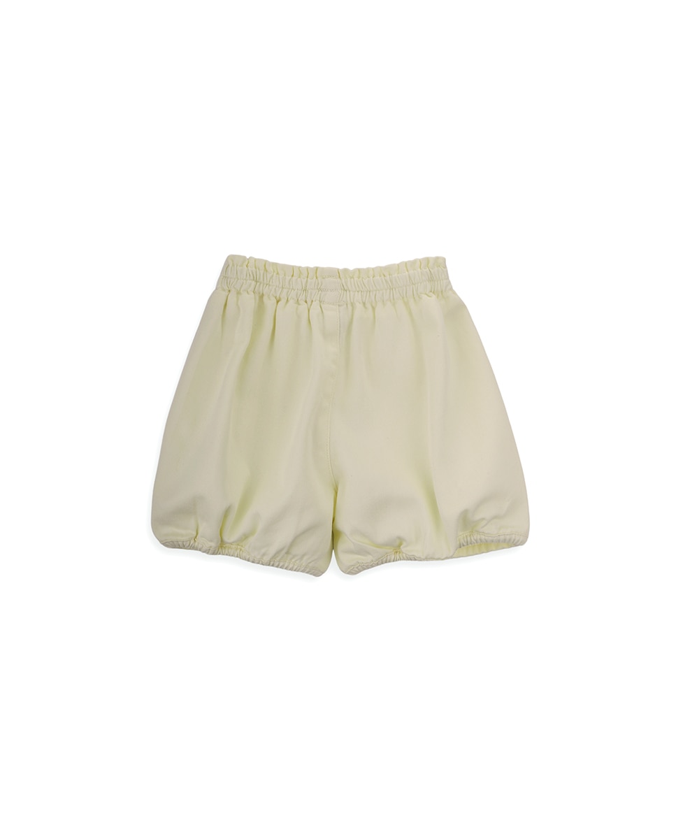 Calções de Ganga de Menina com Elástico na Cintura e Bolsos KNOT Amarelo-3