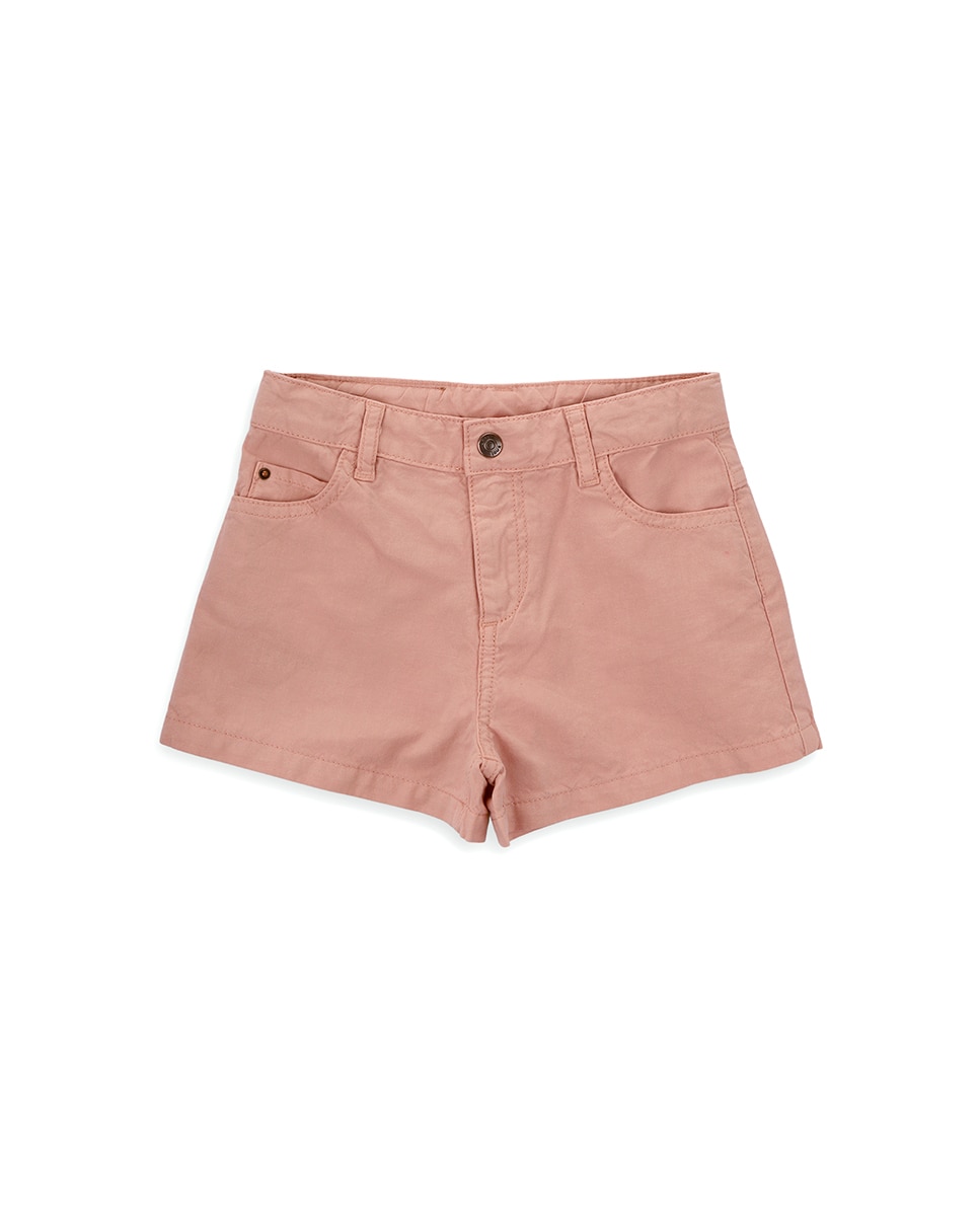 Calções de Cinco Bolsos de Menina Salmão-1