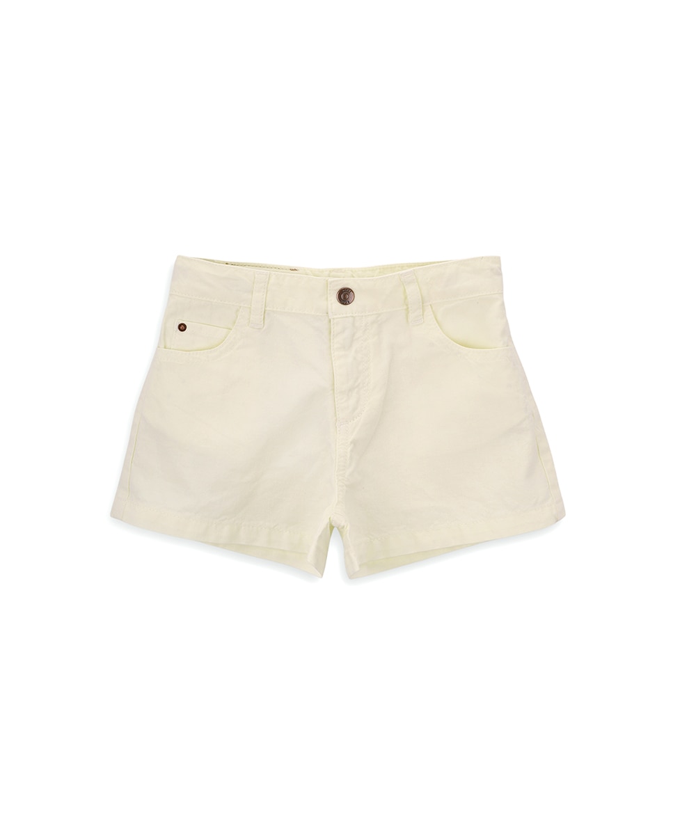 Calções de Cinco Bolsos de Menina KNOT Amarelo-1